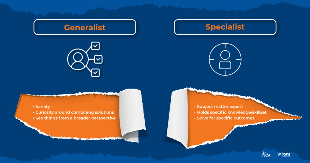 strtgcommsgrp - generalist vs specialist